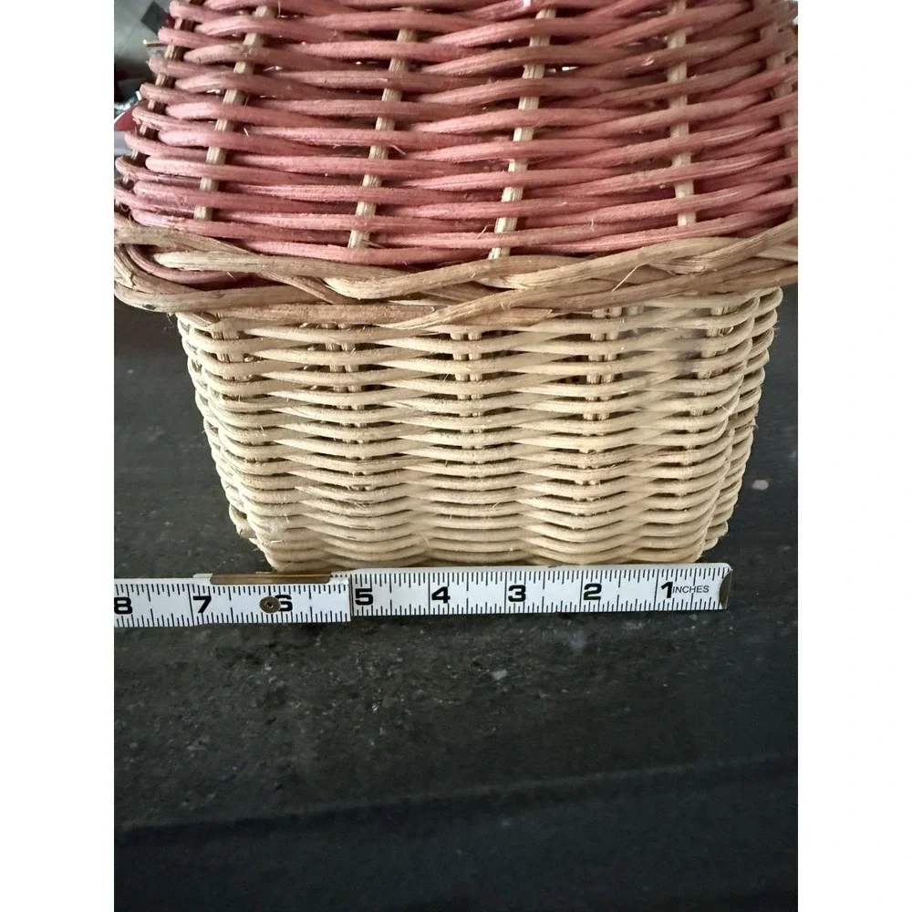 Vintage Wicker Rattan‎ House Basket Christmas Decor